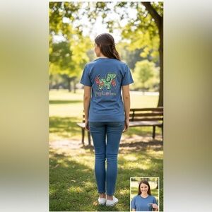 Unisex Blue Graphic Puppy Love T-Shirt